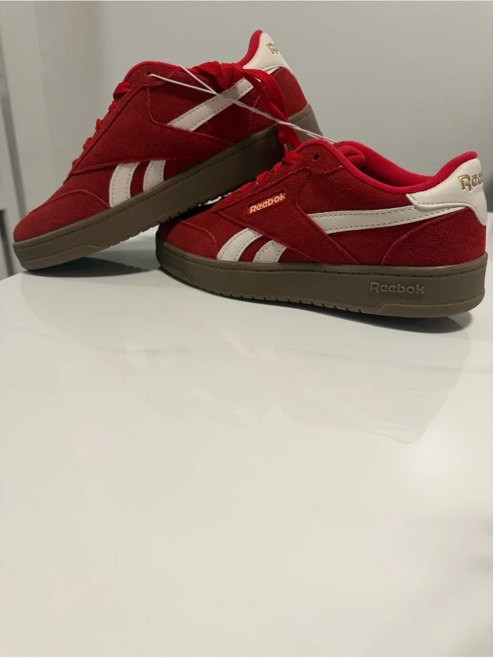 Reebok Red Suede Gum Sole Retro Sneakers Women’s 7.5 NWT